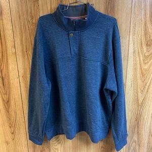Orvis Mens Navy Blue 1/4 Zip Pullover Sweater XXL
